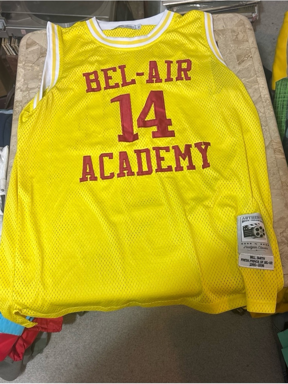 Will Smith Bel-Air Academy 14 Yellow Mesh Jersey - Classic Team Style